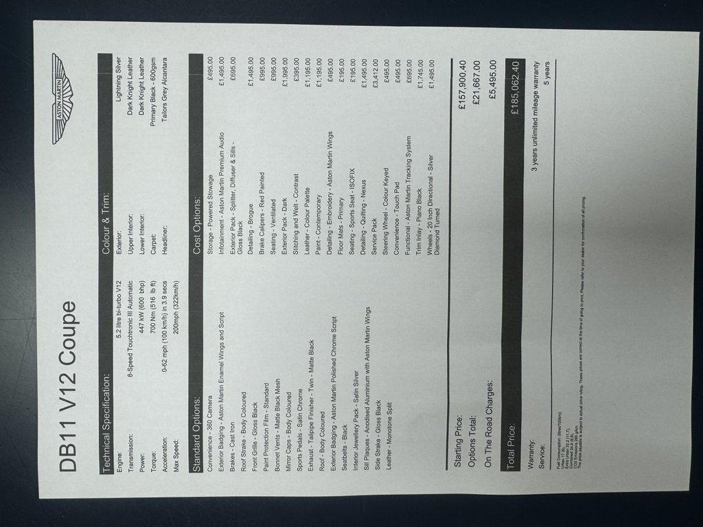 Used Aston Martin DB11 2018 for sale - 77250389: Photo 3