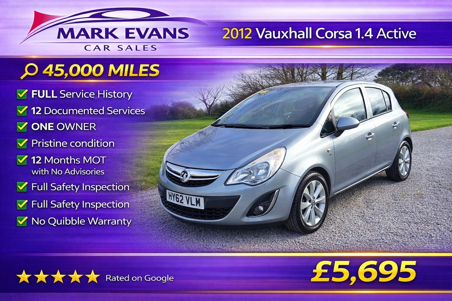 Used Vauxhall Corsa 2012 for sale - 78031805: Photo 1