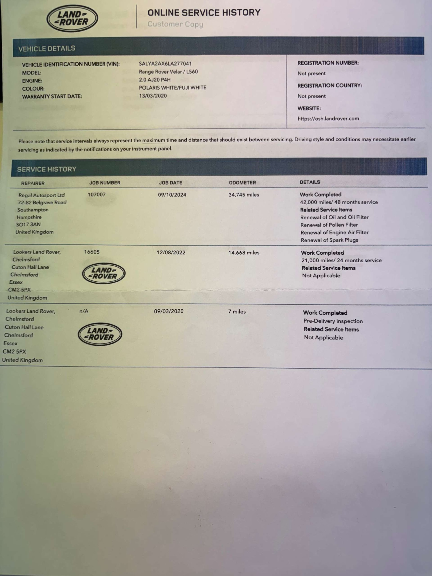 Used Land Rover Range Rover Velar 2020 for sale - 78134648: Photo 38