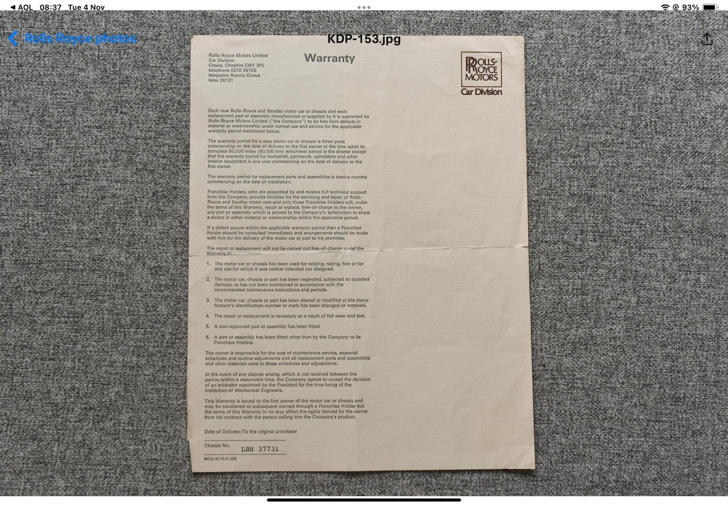 Used Rolls-Royce Silver Shadow 1979 for sale - 76480763: Photo 20