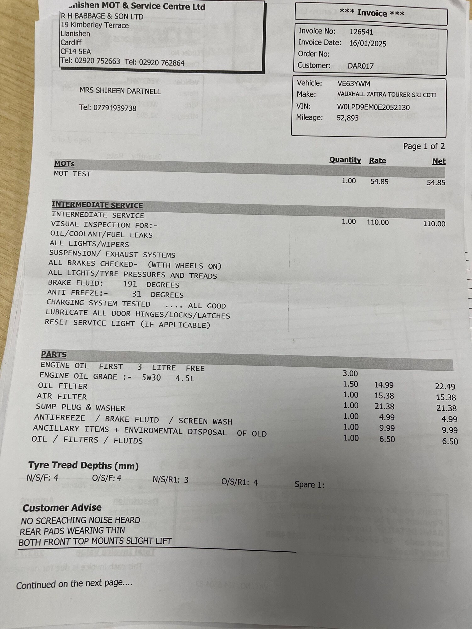 Used Vauxhall Zafira Tourer for sale - 77490065: Photo 29