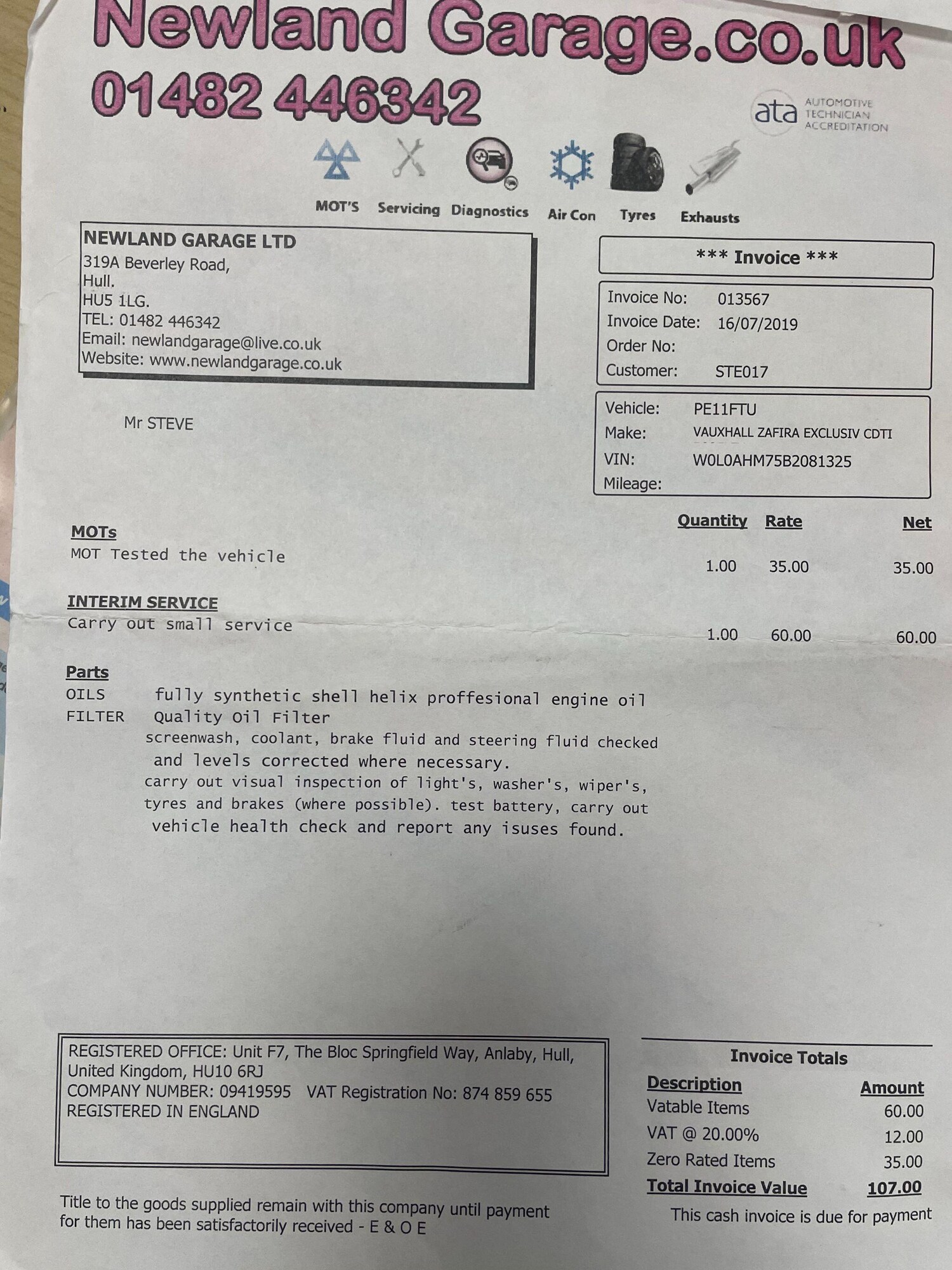 Used Vauxhall Zafira for sale - 77490022: Photo 23