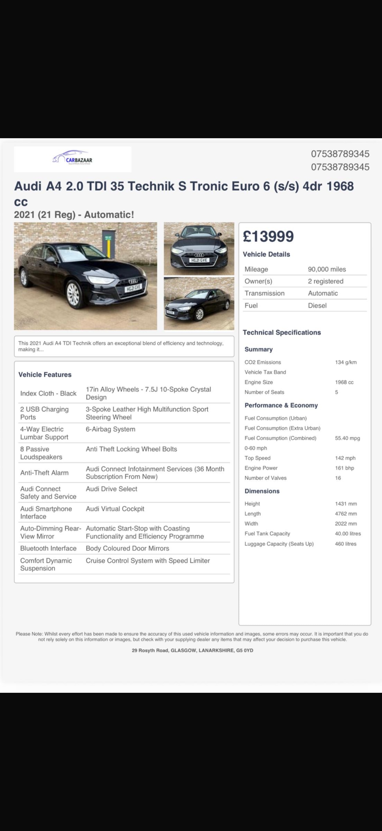 Used Audi A4 2021 for sale - 77410778: Photo 84