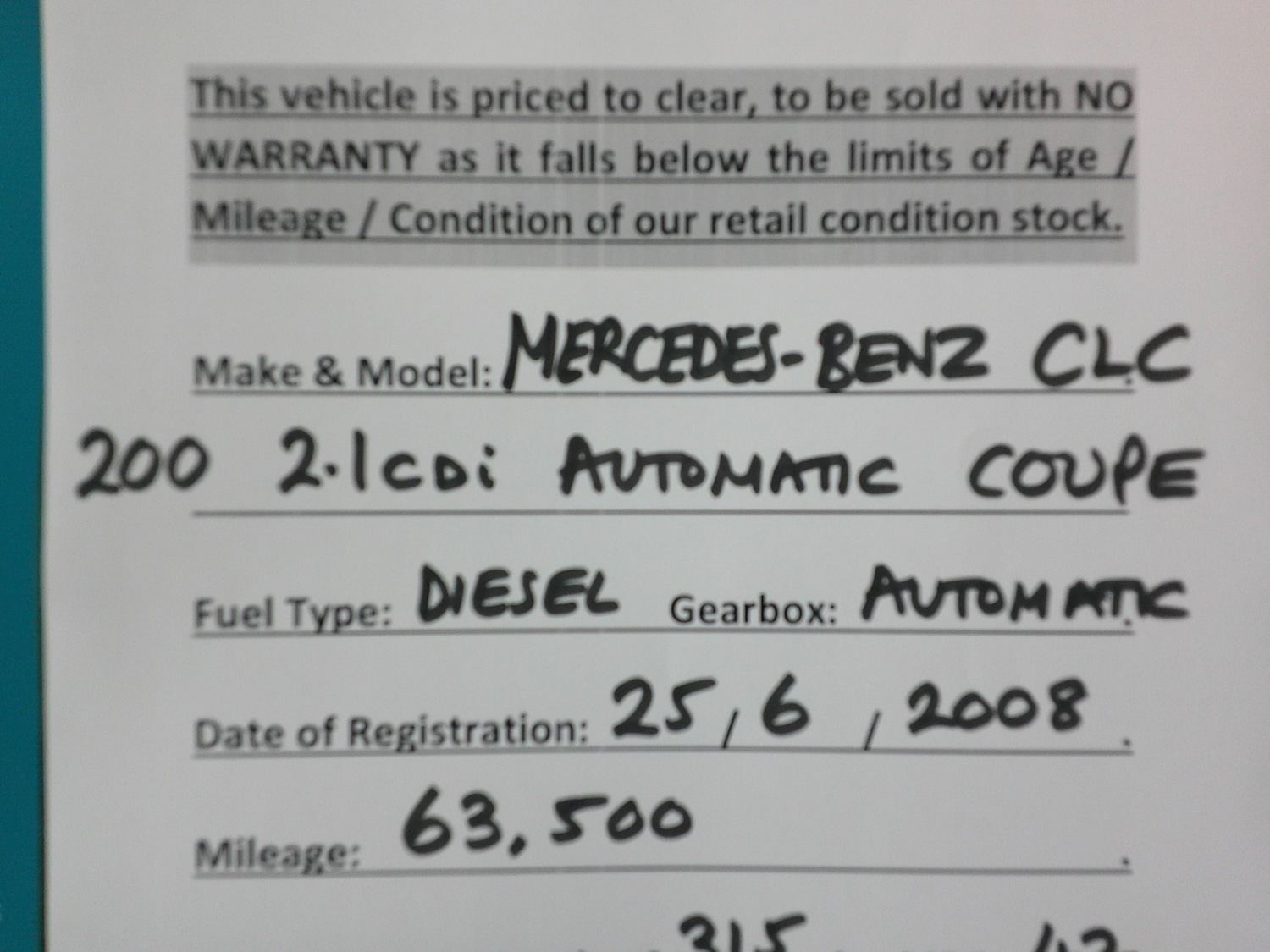 Used Mercedes-Benz CLC Class 2008 for sale - 77687950: Photo 9