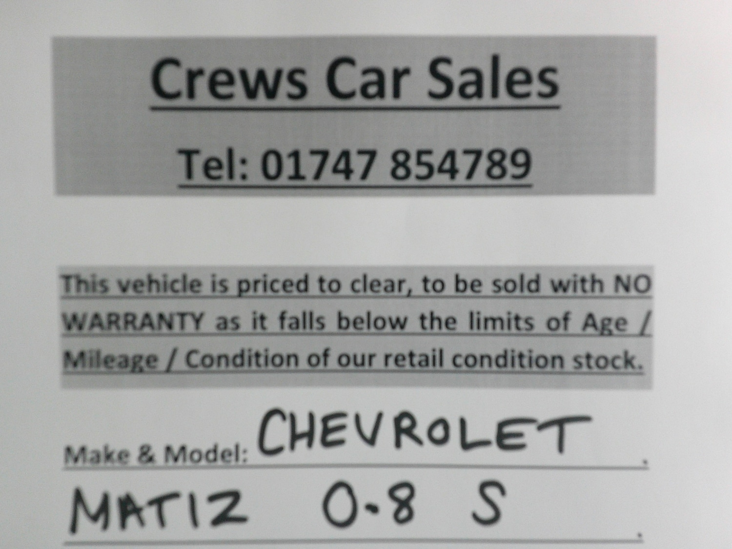 Used Chevrolet Matiz 2010 for sale - 76319306: Photo 8