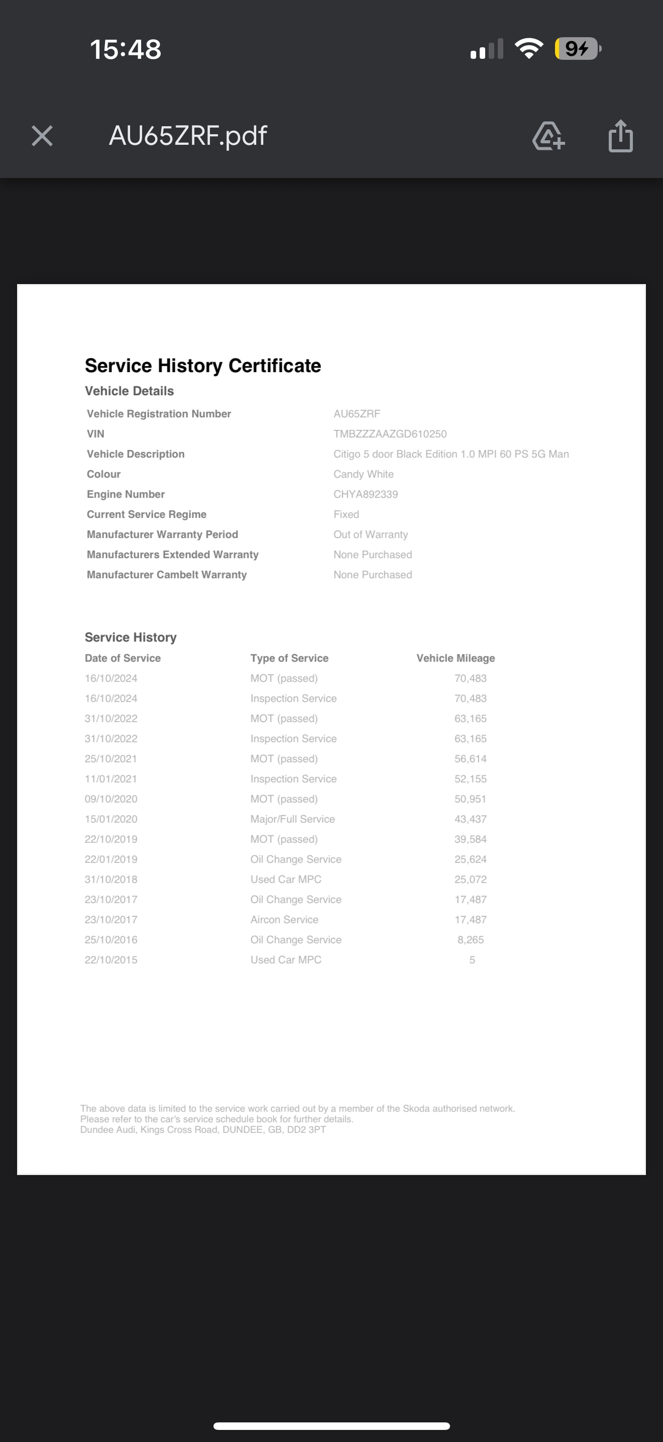 Used Skoda Citigo 2015 for sale - 76532109: Photo 27