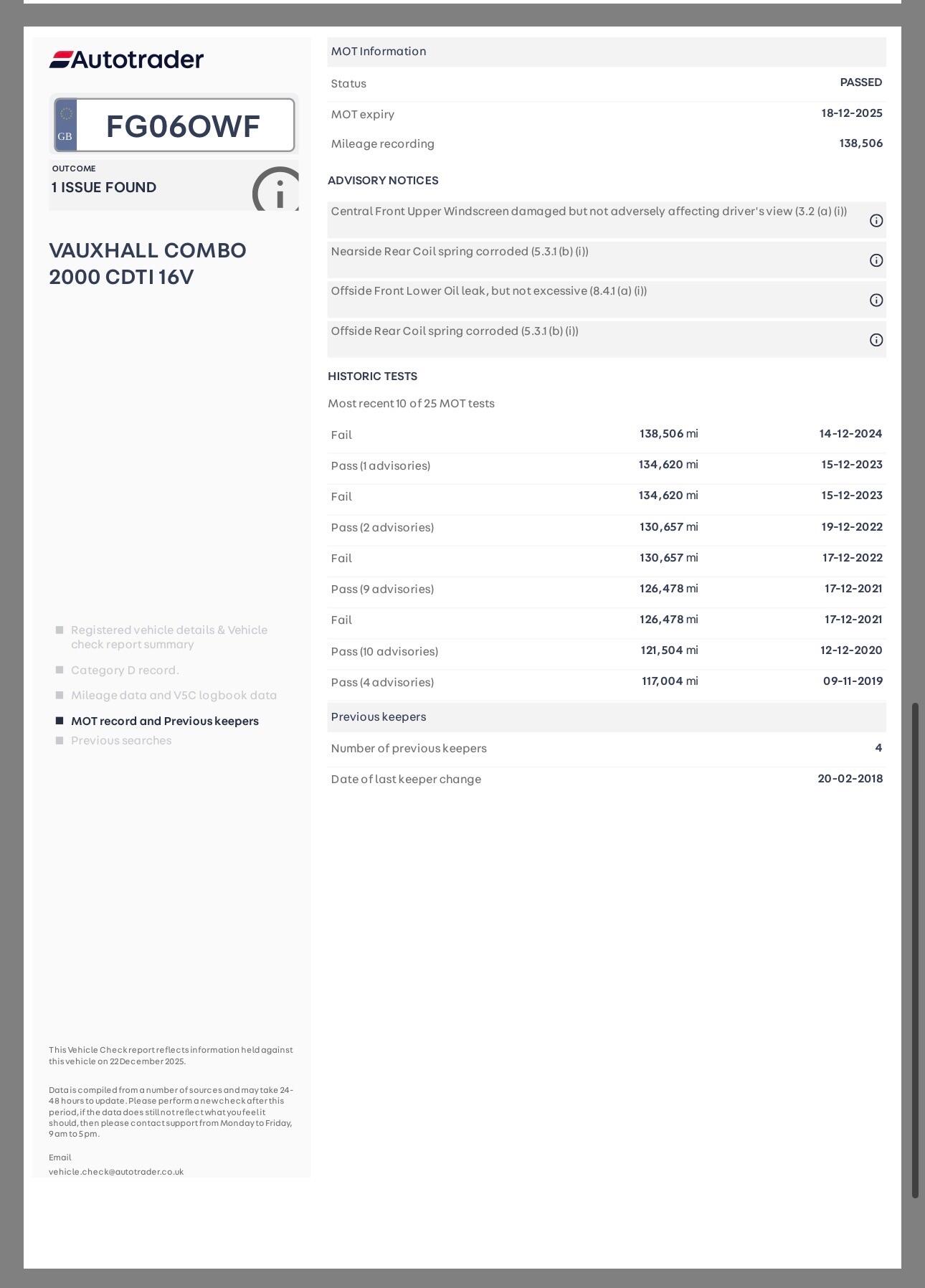 Used Vauxhall Combo 2006 for sale - 77029520: Photo 15