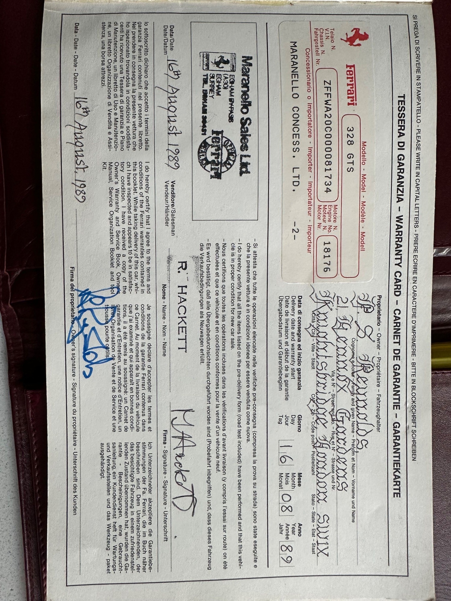 Used Ferrari 328 for sale - 76997021: Photo 90