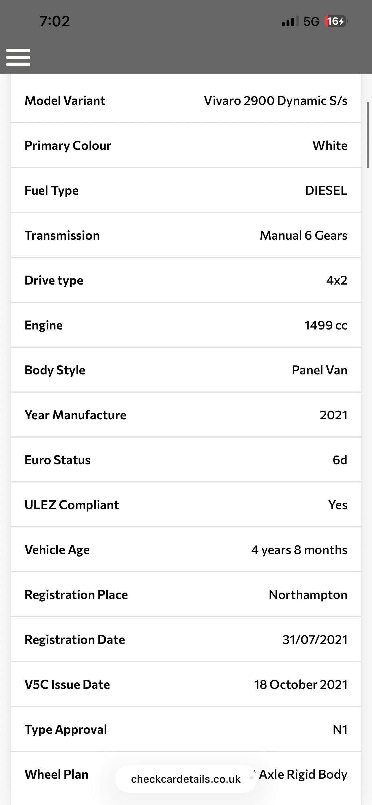 Used Vauxhall Vivaro 2021 for sale - 78097691: Photo 10