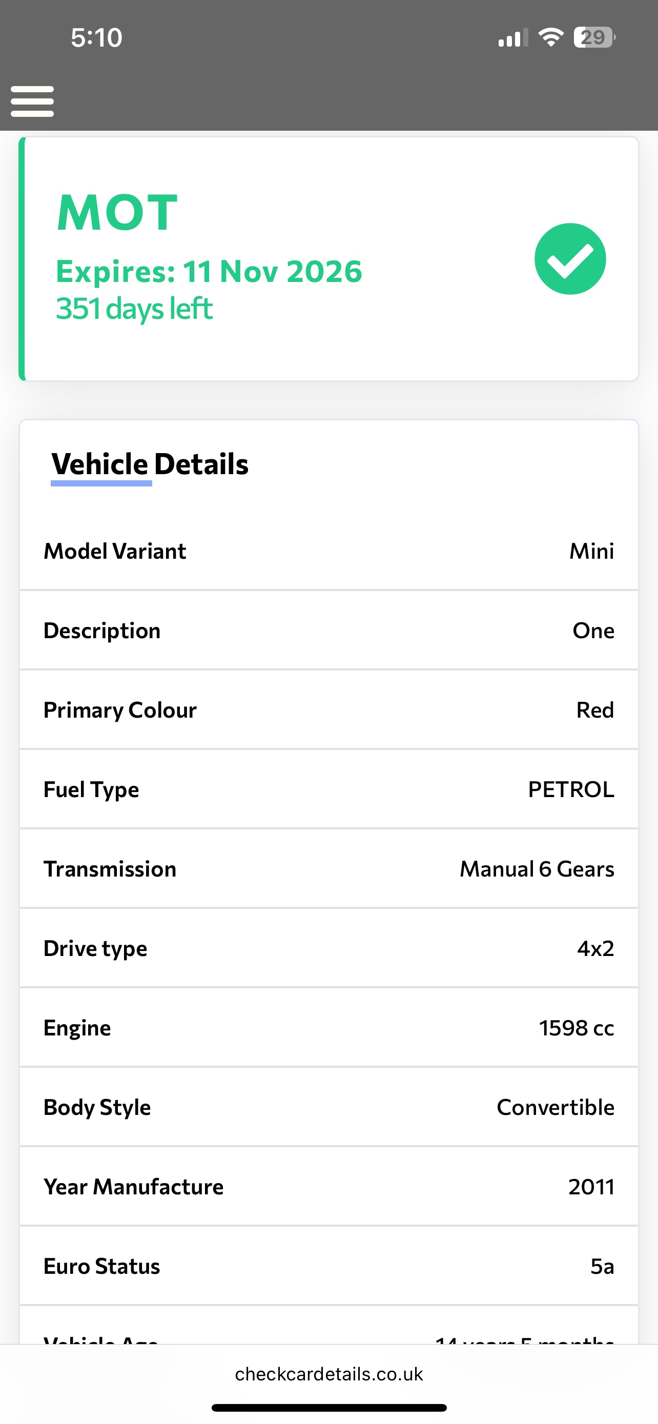 Used MINI Convertible 2011 for sale - 76710263: Photo 7
