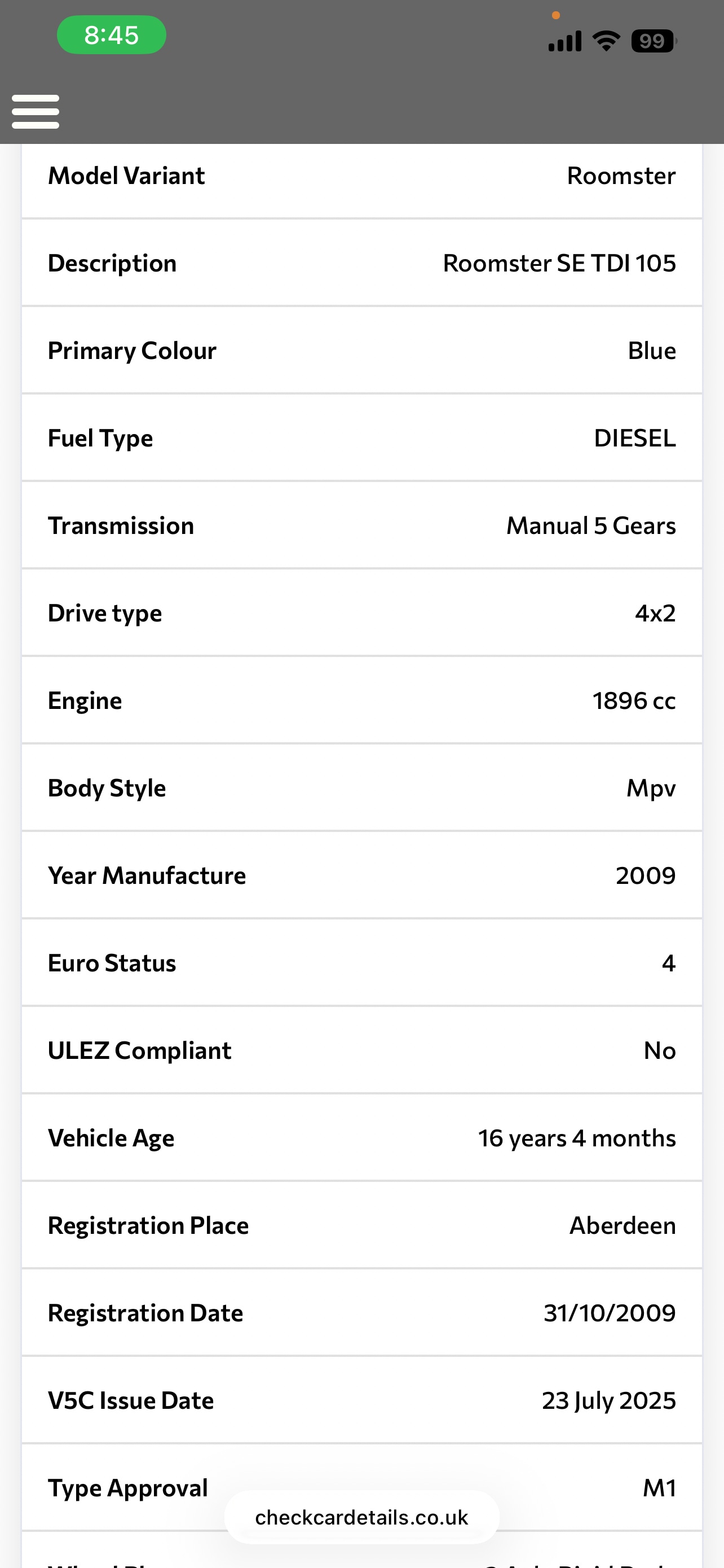 Used Skoda Roomster 2009 for sale - 77577950: Photo 11