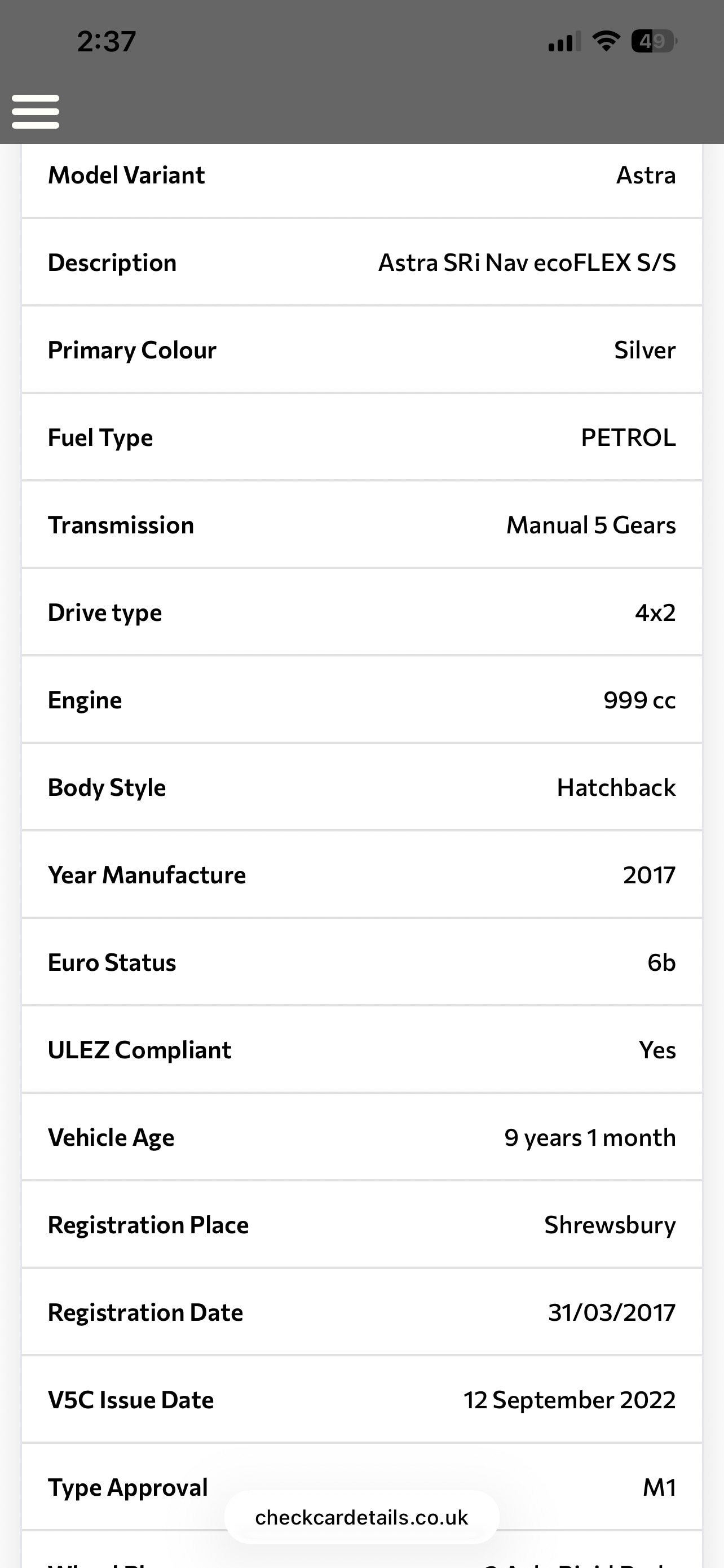 Used Vauxhall Astra 2017 for sale - 78145713: Photo 10