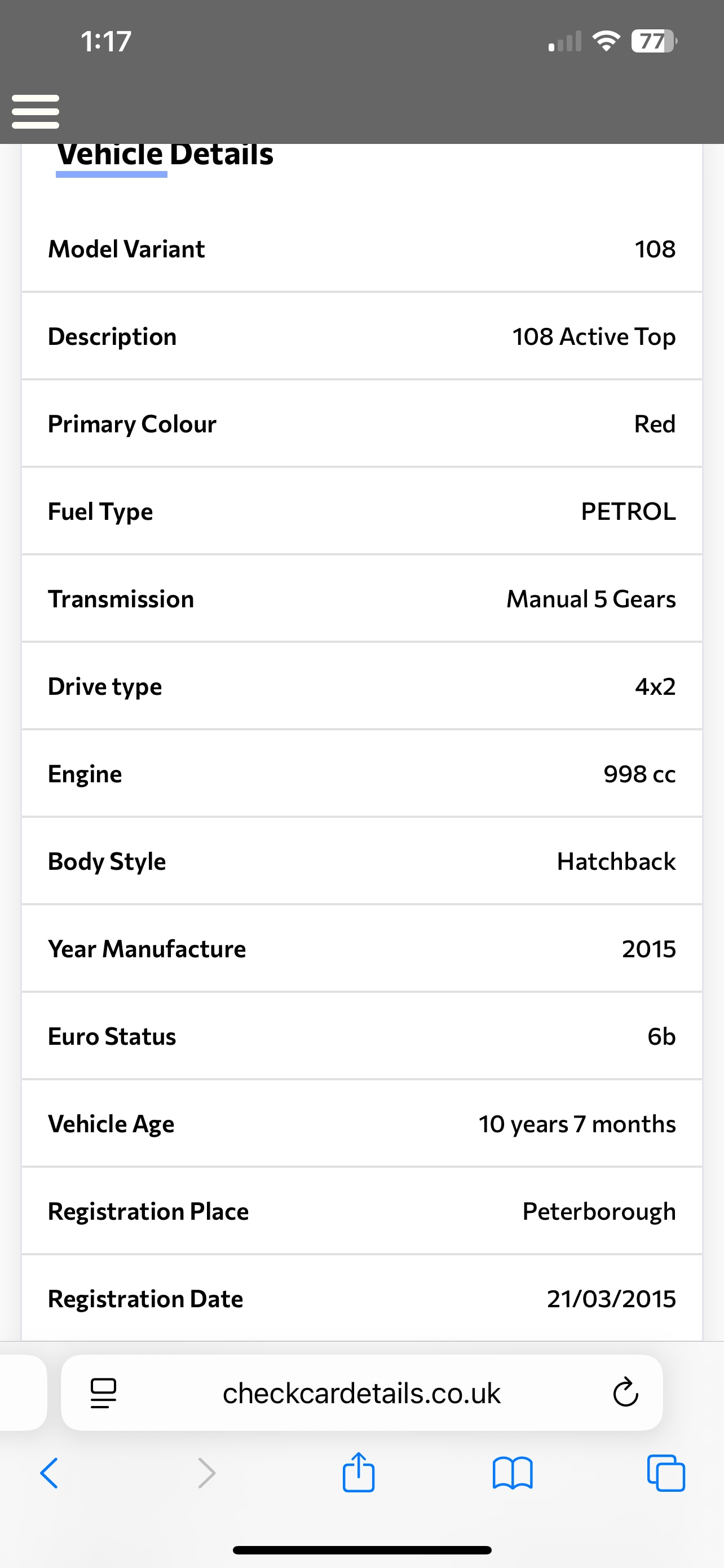 Used Peugeot 108 2015 for sale - 76113657: Photo 12