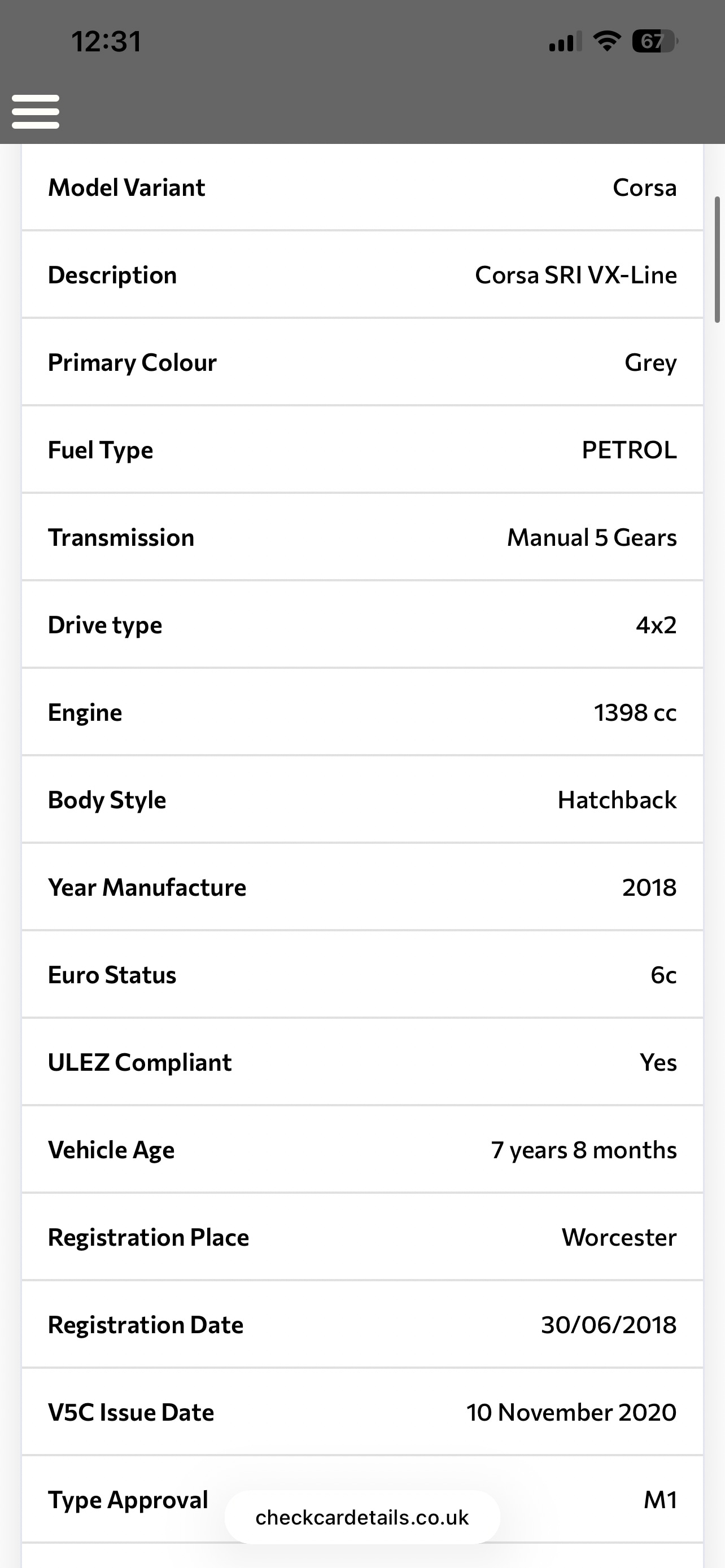 Used Vauxhall Corsa 2018 for sale - 77729127: Photo 12