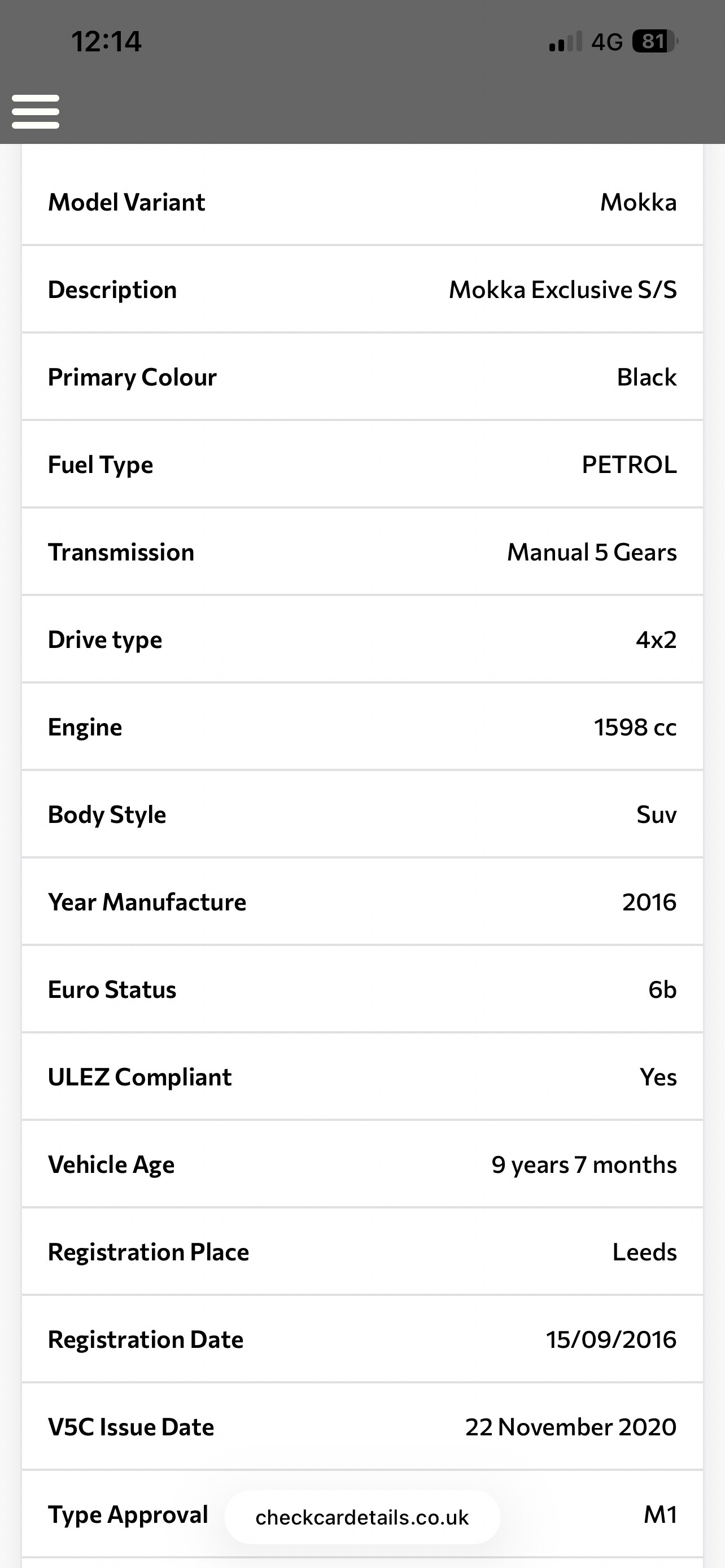 Used Vauxhall Mokka 2016 for sale - 78176449: Photo 12