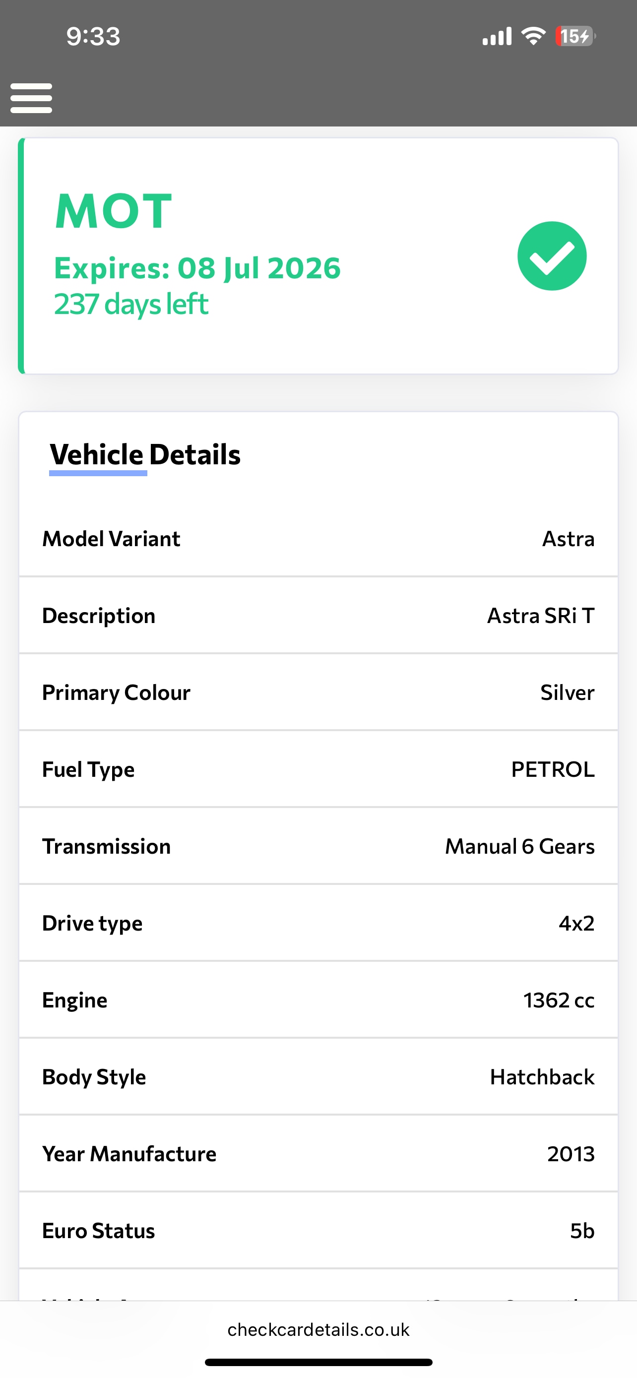 Used Vauxhall Astra 2013 for sale - 76583473: Photo 12