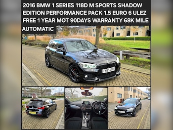 2016 (65) - 116 M SPORTS SHADOW EDI PERFORMANCE PACK 1YEAR MOT 90 DAYS WARR AUTOMATIC 5-Door