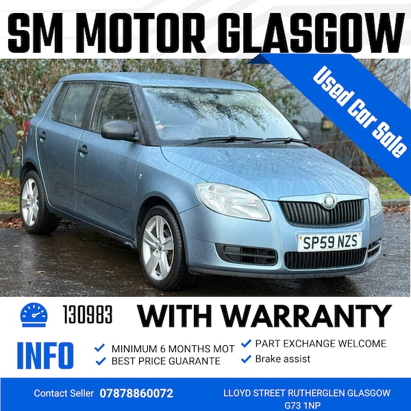 Cheap Skoda Fabia 2009 (59) - 1.2 1 5dr for sale in Glasgow, City of Glasgow