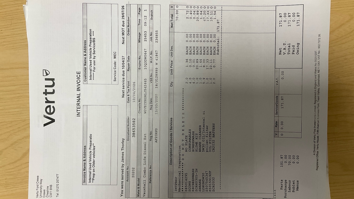 Used Vauxhall Combo Life 2020 for sale - 78217897: Photo 40