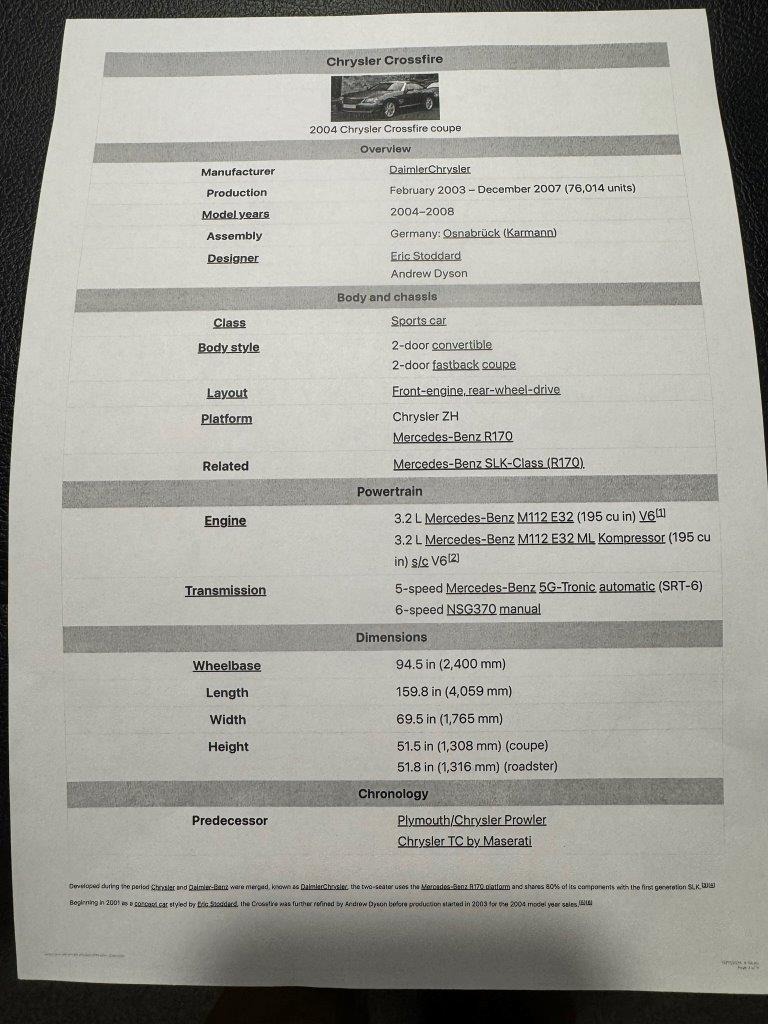 Used Chrysler Crossfire 2004 for sale - 76932214: Photo 84
