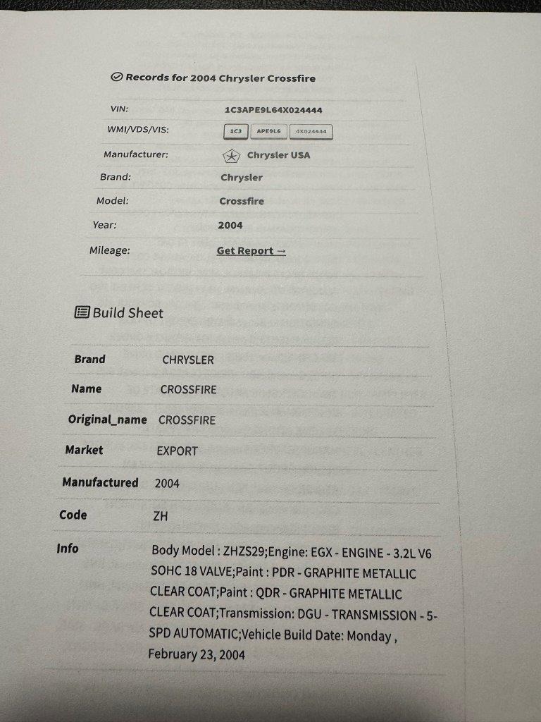 Used Chrysler Crossfire 2004 for sale - 76932214: Photo 86