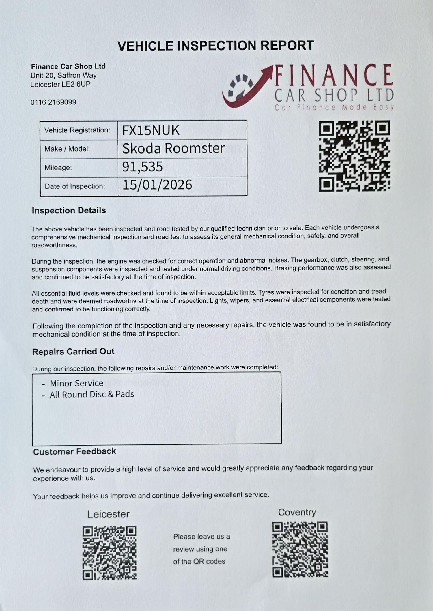 Used Skoda Roomster 2015 for sale - 77358636: Photo 36