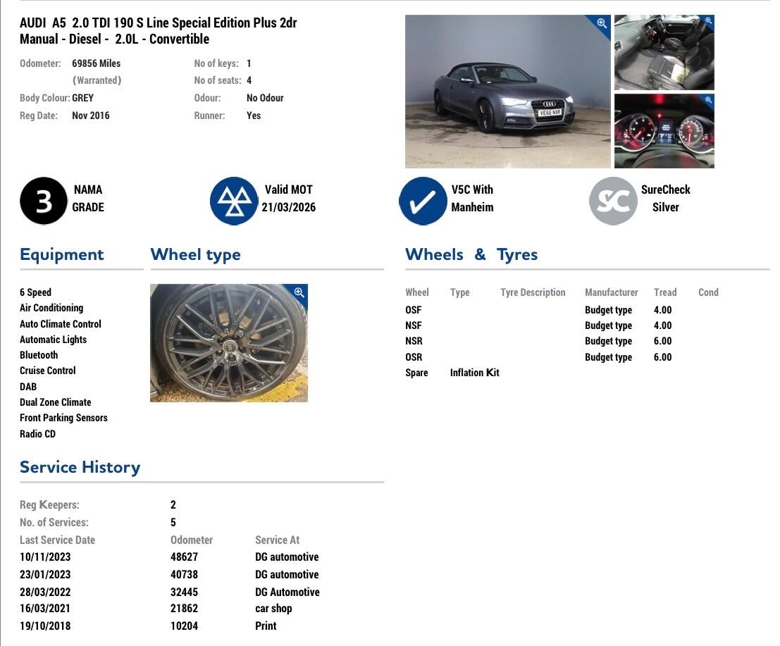 Used Audi A5 2016 for sale - 78220089: Photo 3