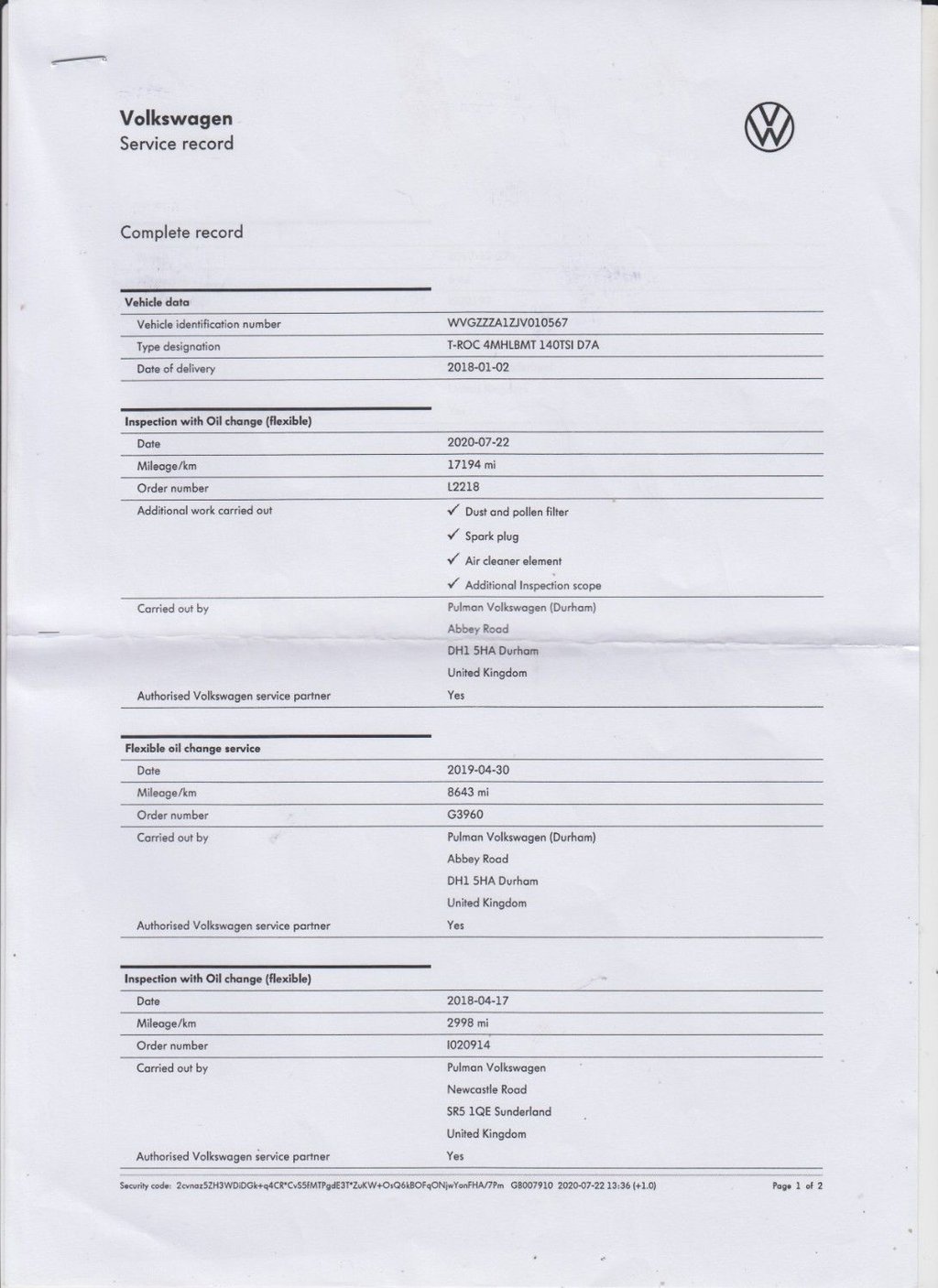 Used Volkswagen T-Roc 2018 for sale - 76481797: Photo 6