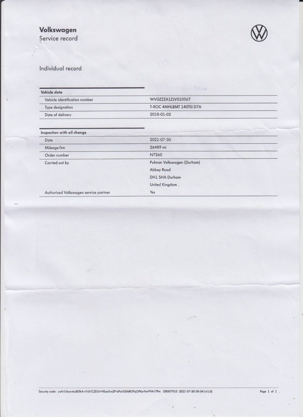 Used Volkswagen T-Roc 2018 for sale - 76481797: Photo 7