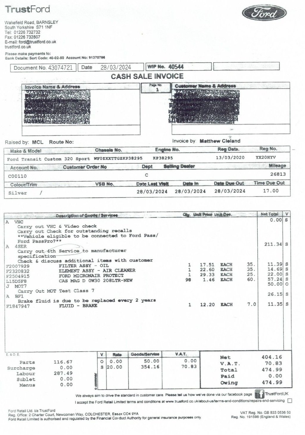 Used Ford Transit Custom 2020 for sale - 77621759: Photo 37