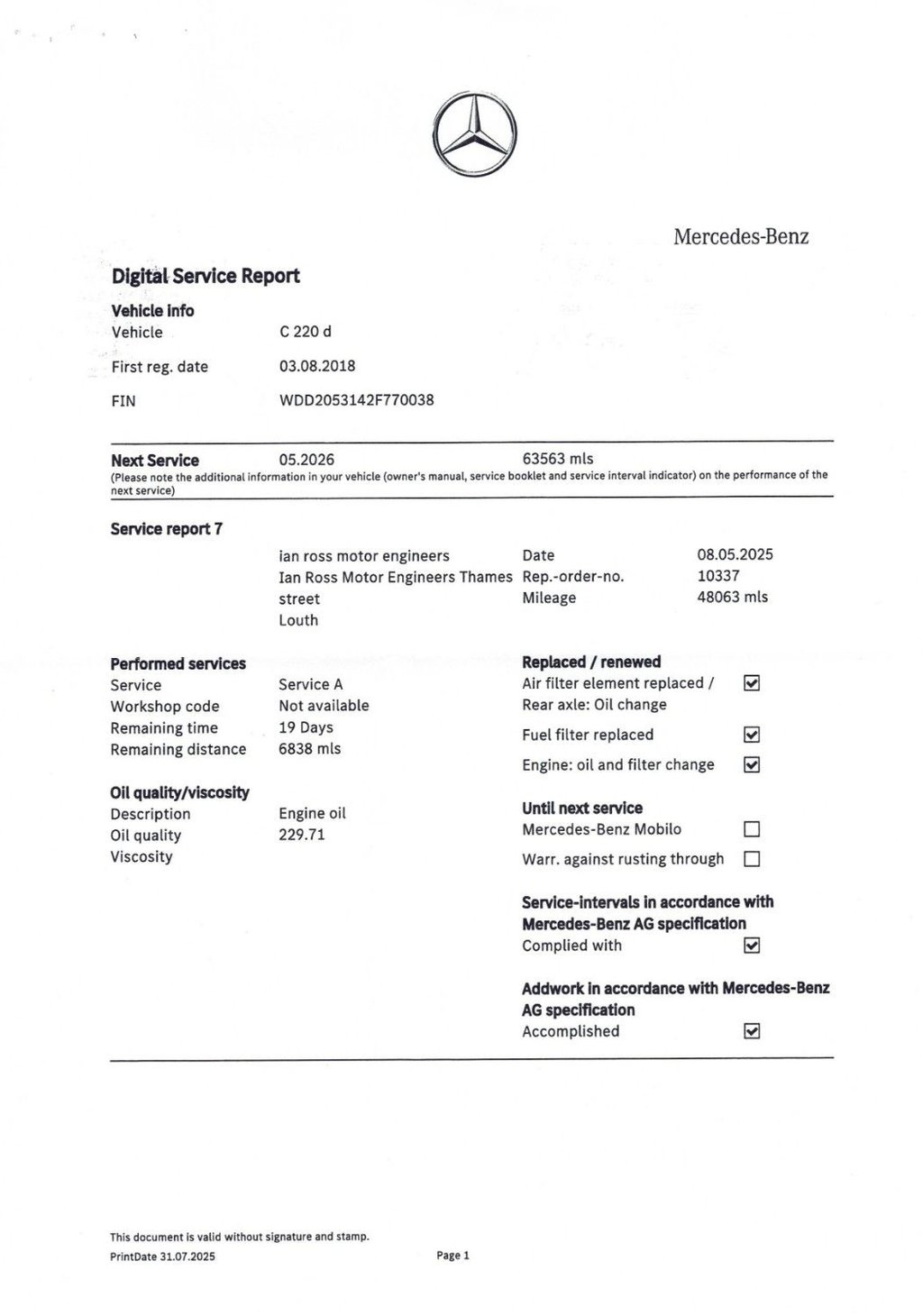 Used Mercedes-Benz C Class 2018 for sale - 77302641: Photo 12