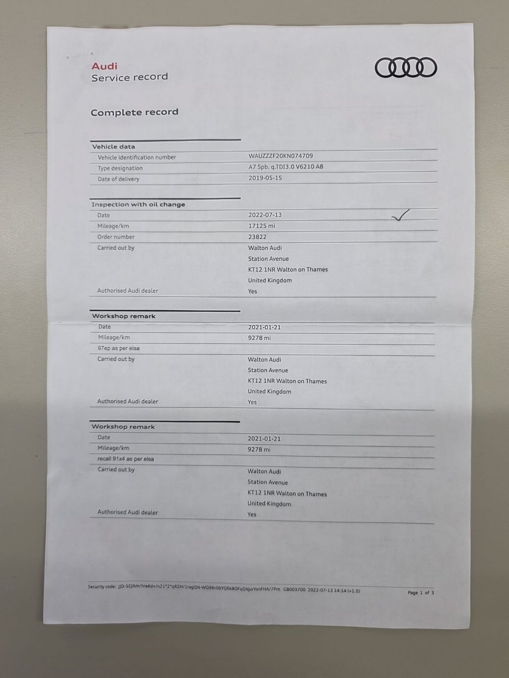 Used Audi A7 2019 for sale - 77534510: Photo 40