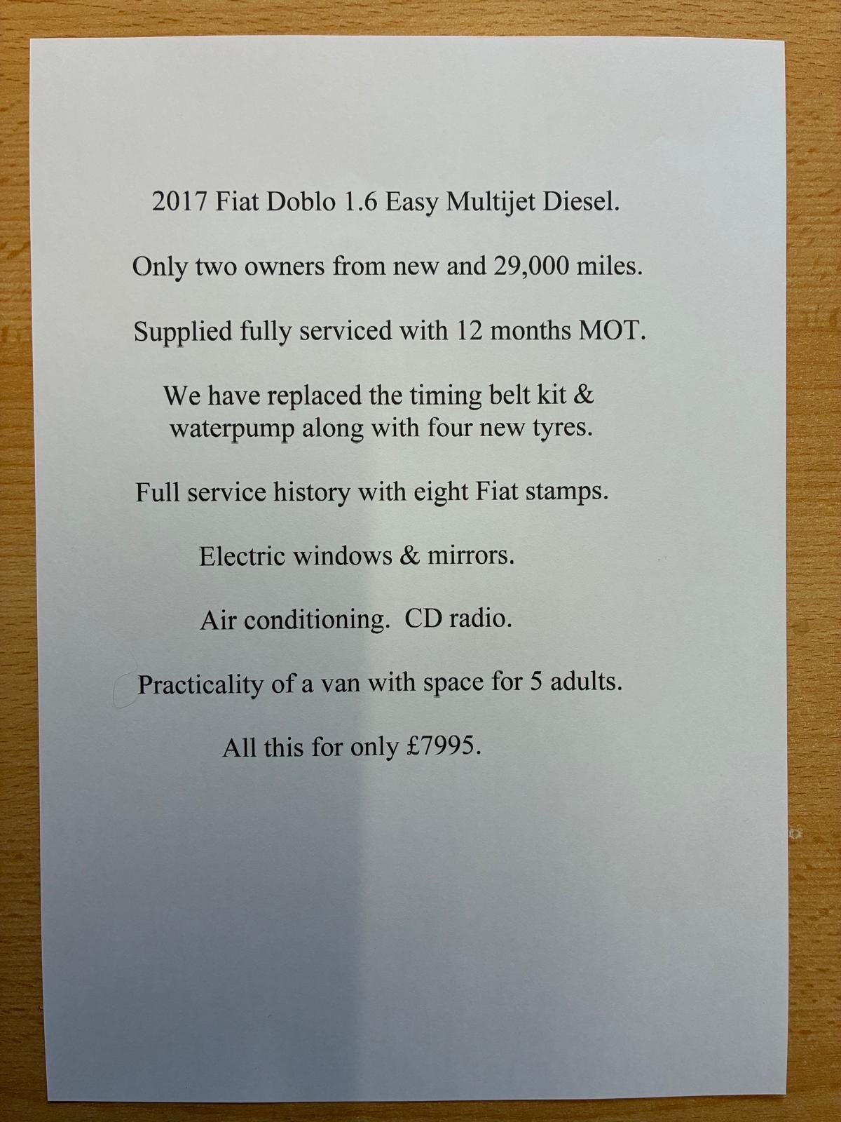 Used Fiat Doblo 2017 for sale - 77591443: Photo 9