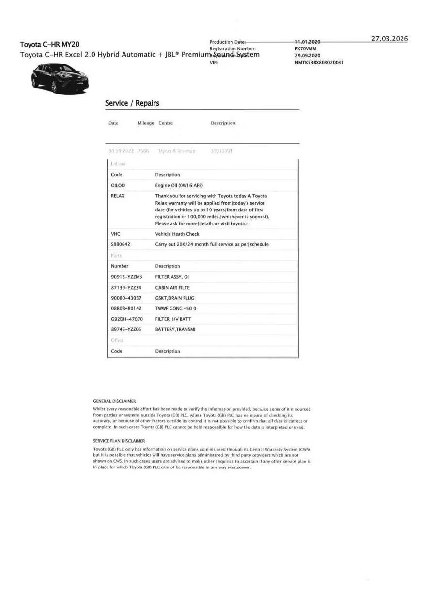 Used Toyota C-HR 2020 for sale - 78066261: Photo 8