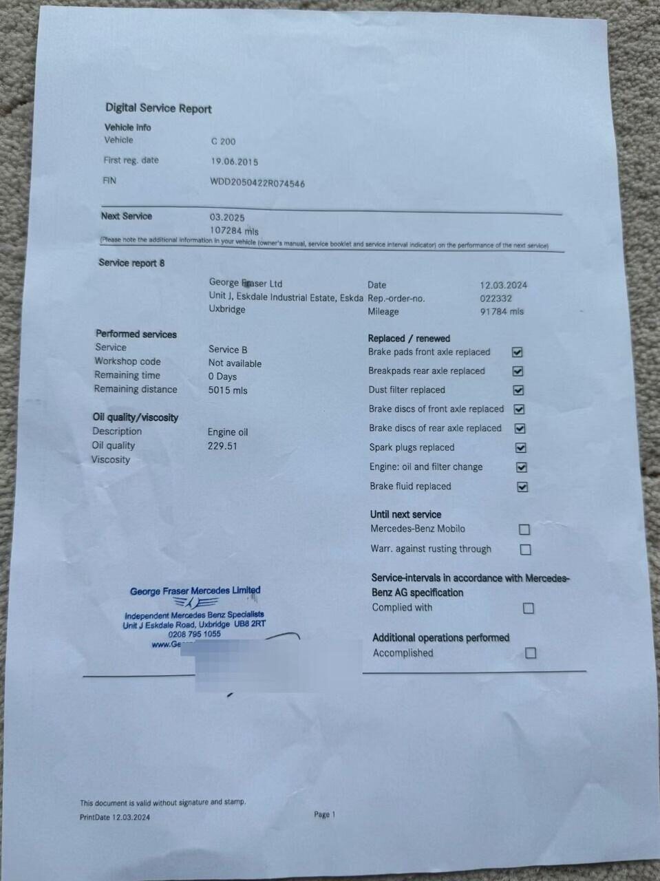 Used Mercedes-Benz C Class 2015 for sale - 76906177: Photo 8