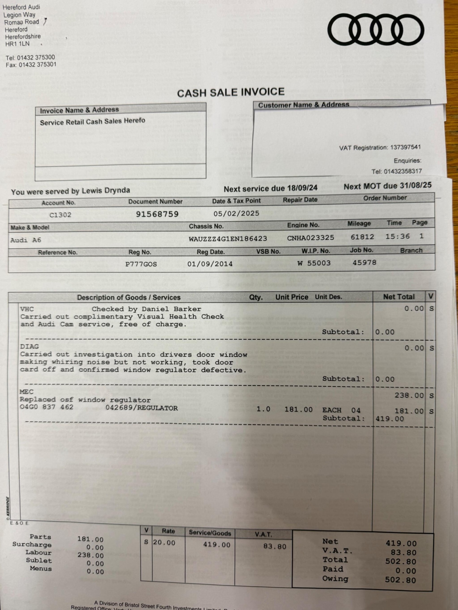 Used Audi A6 2014 for sale - 77625595: Photo 48