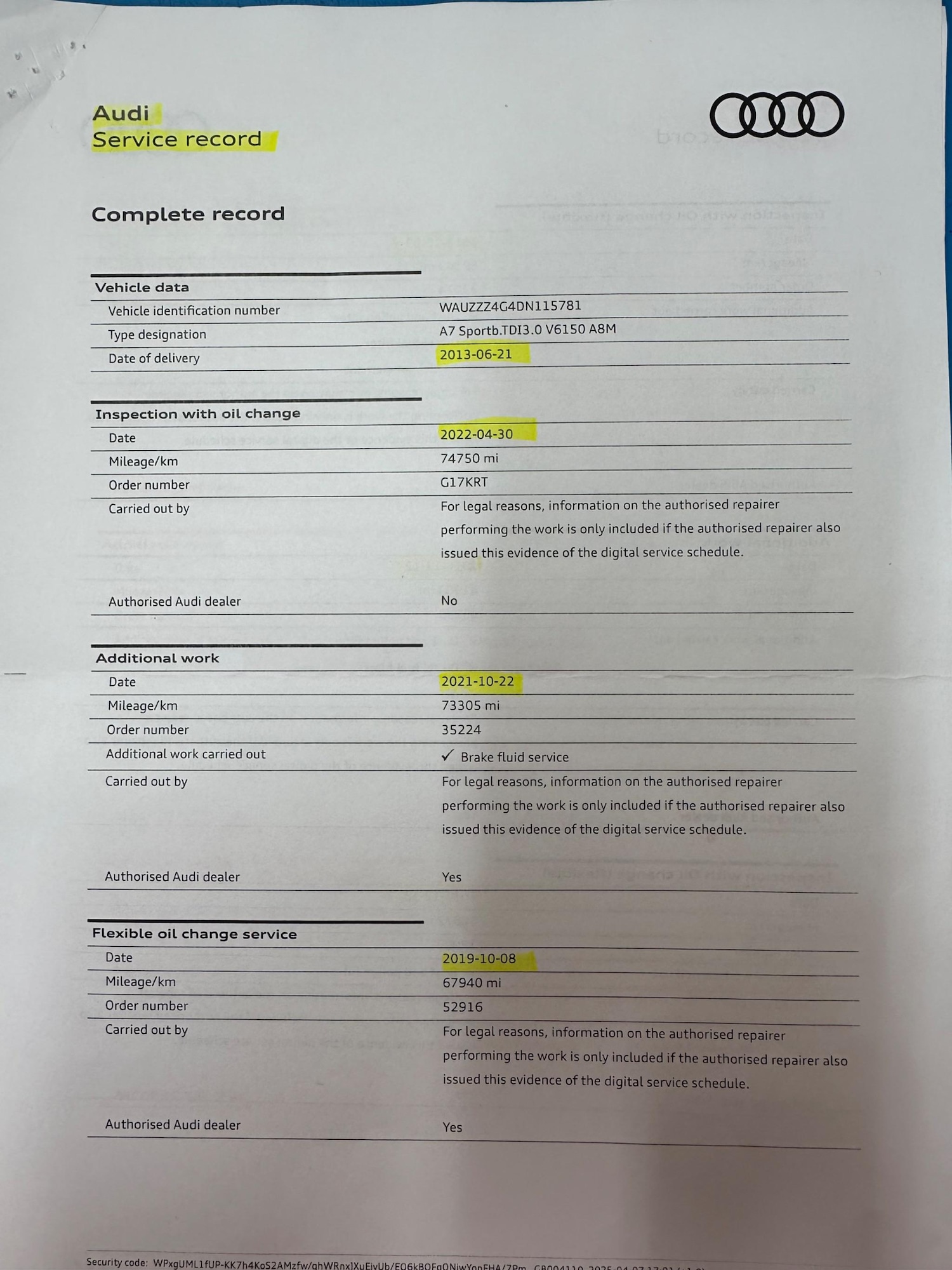Used Audi A7 2013 for sale - 76849765: Photo 52
