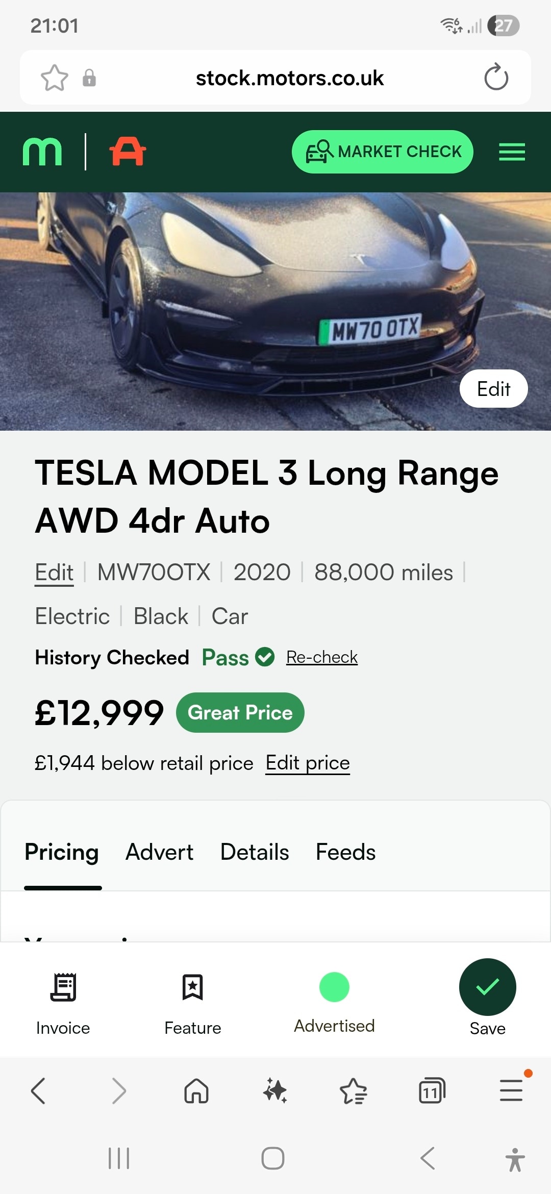 Used Tesla Model 3 2020 for sale - 77584345: Photo 9