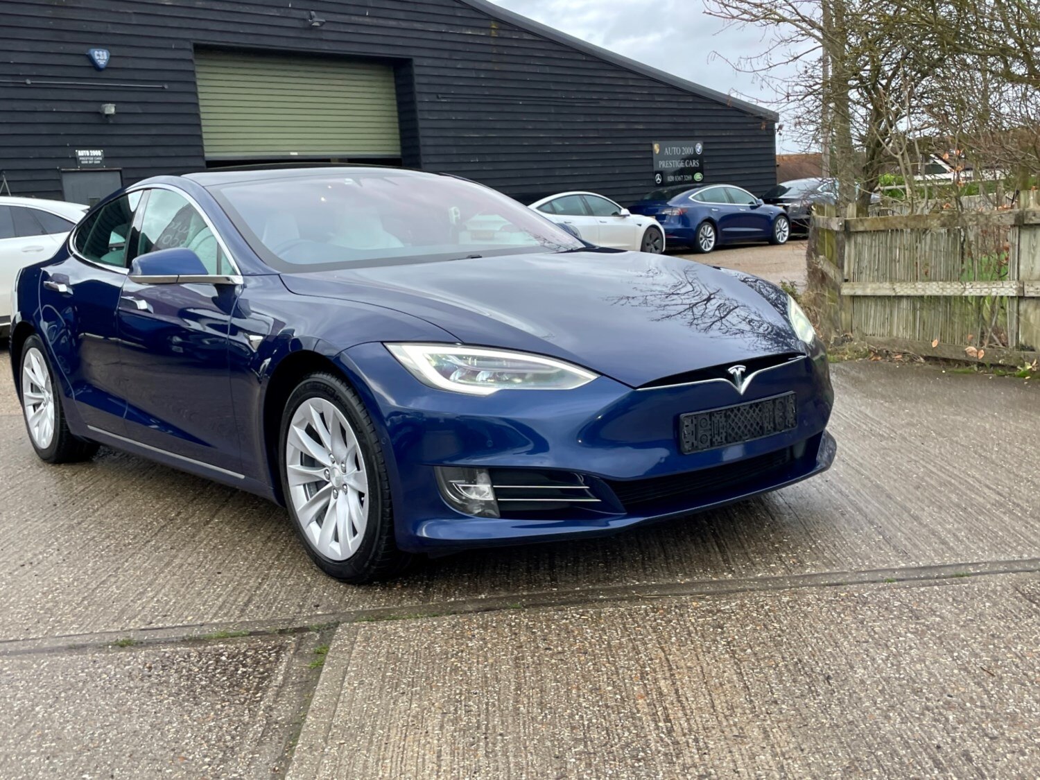 2020 tesla model s blue