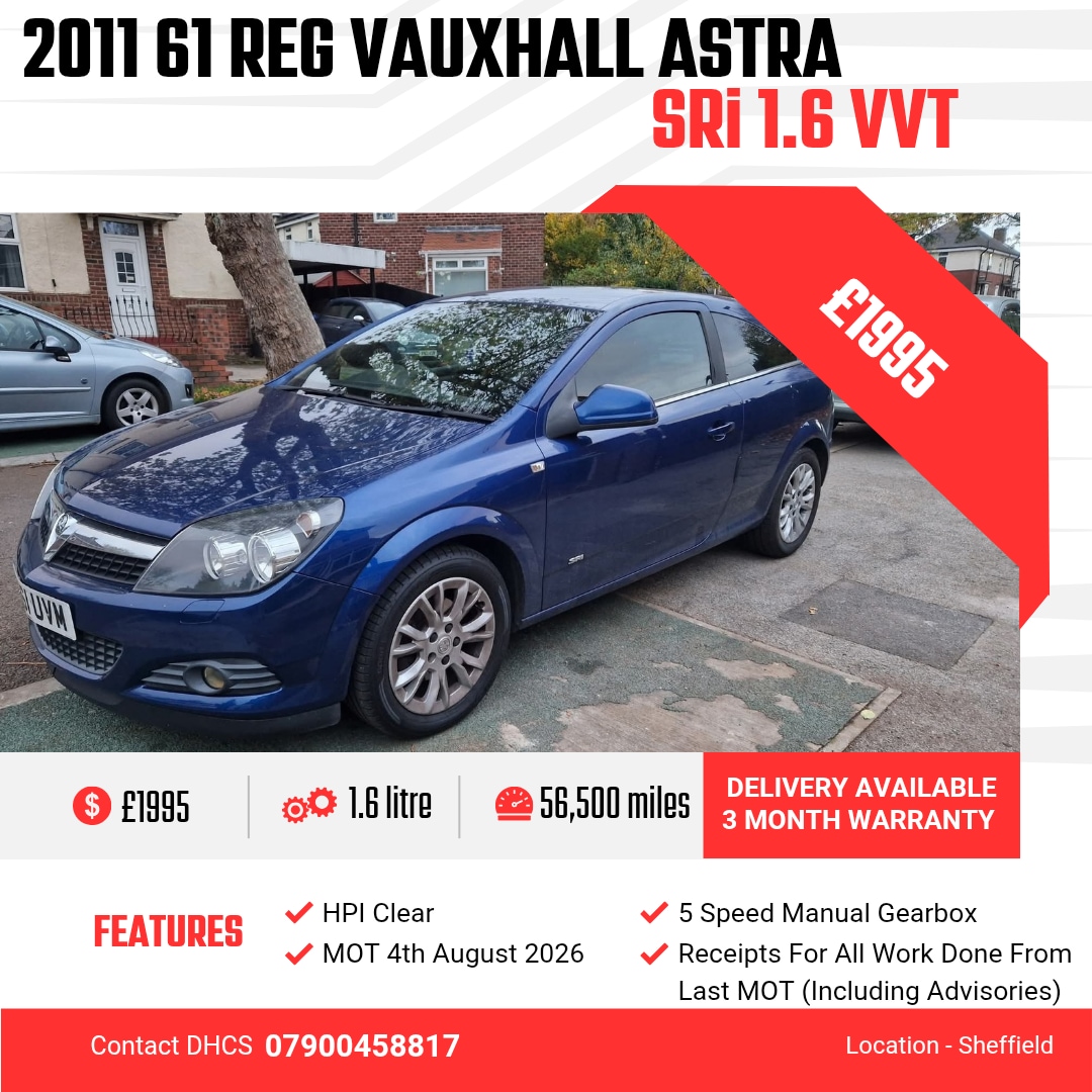 Used Vauxhall Astra 2011 for sale - 76518100: Photo 1
