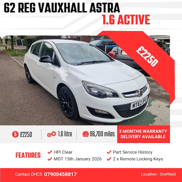 Used Vauxhall Astra 2012 for sale - 76319797: Photo 1
