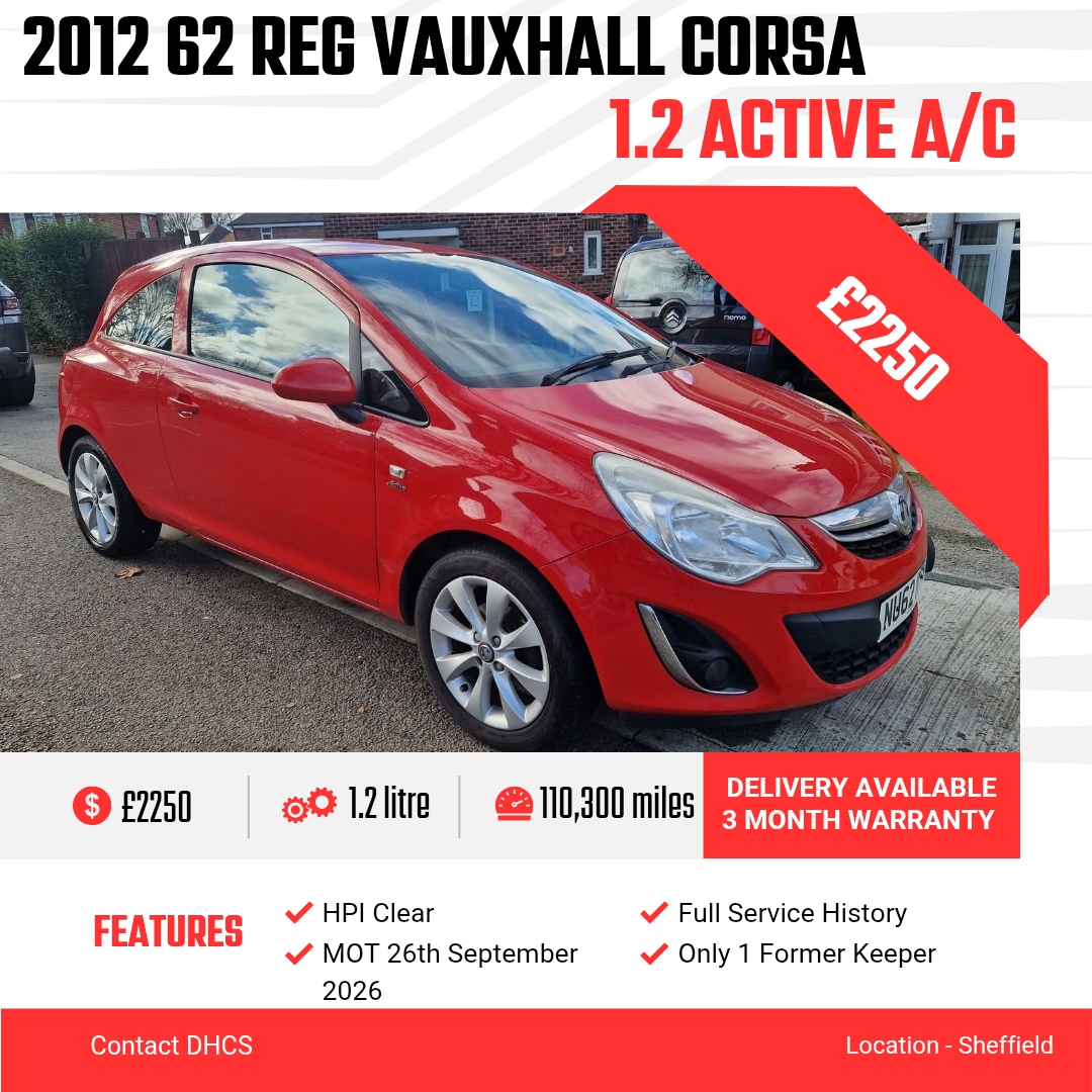 Used Vauxhall Corsa 2012 for sale - 77877655: Photo 1