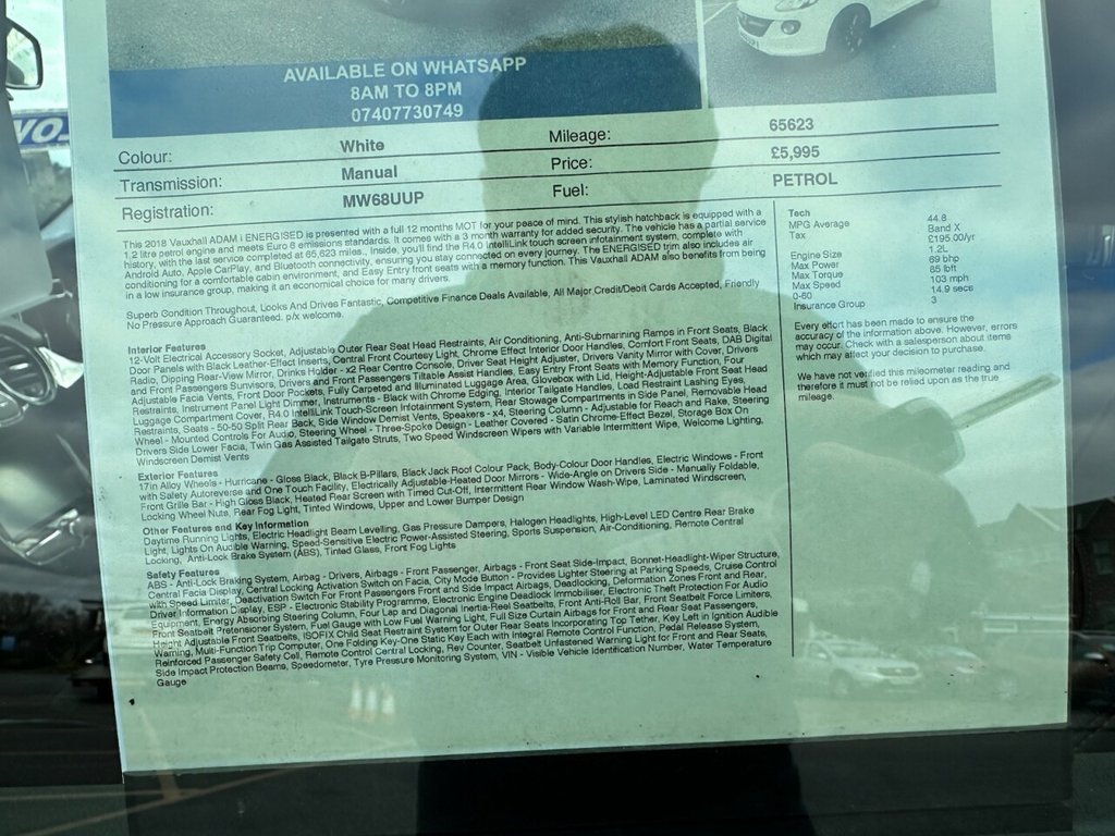 Used Vauxhall ADAM 2018 for sale - 77642420: Photo 21