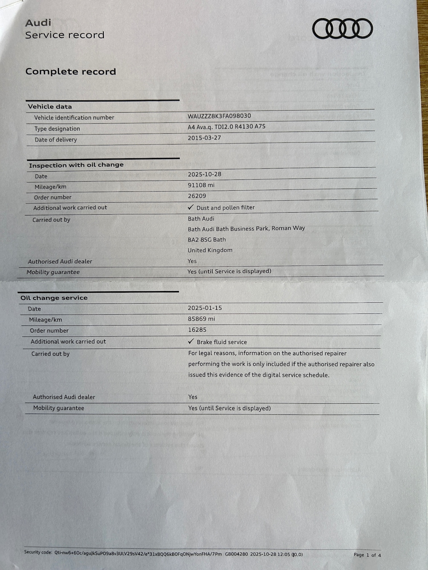 Used Audi A4 2015 for sale - 76777456: Photo 29