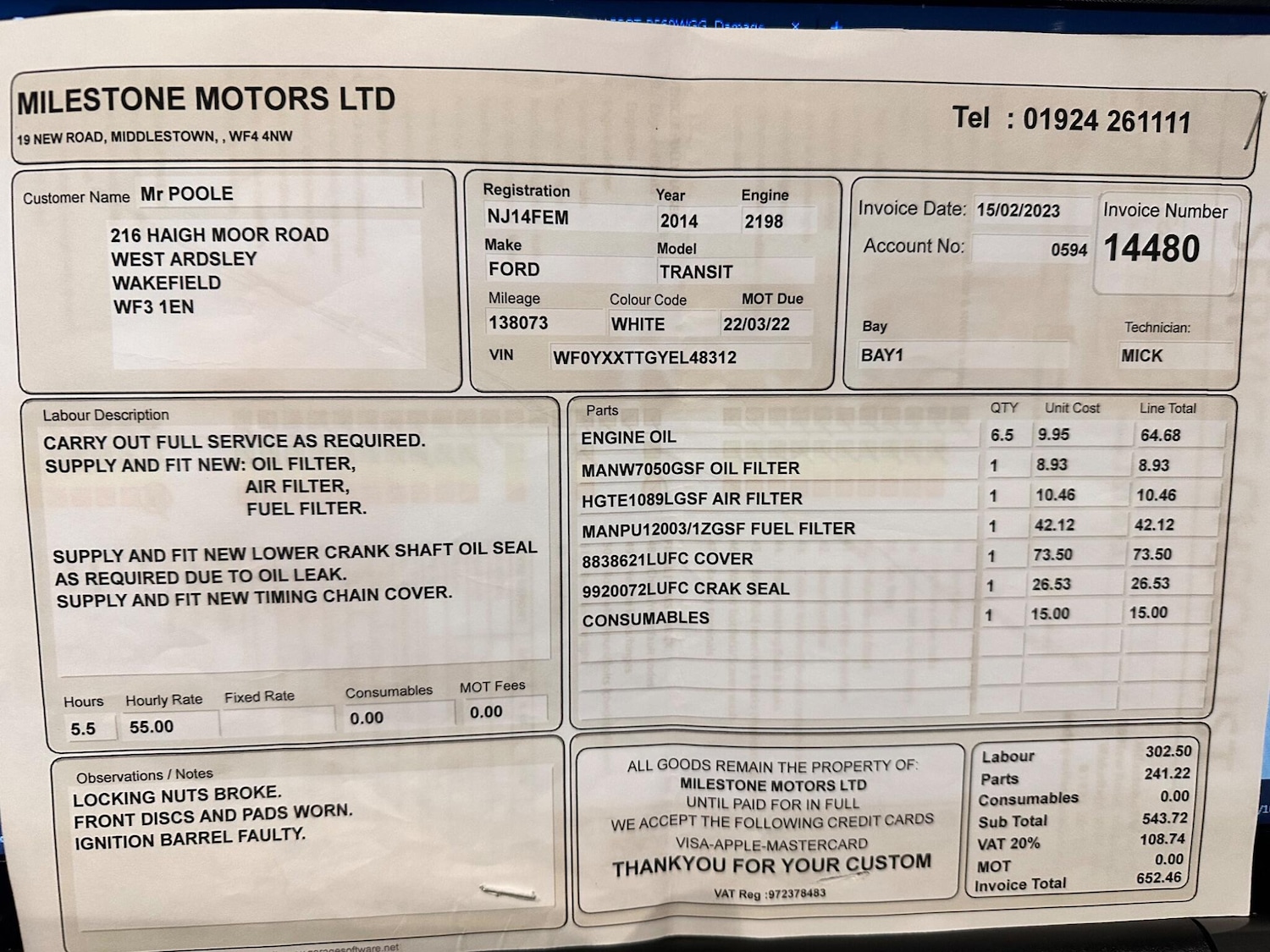 Used Ford Transit Custom 2014 for sale - 76432868: Photo 49