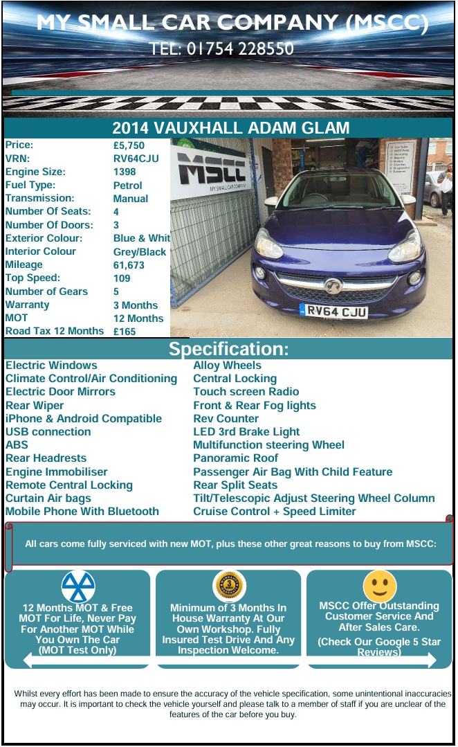 Used Vauxhall ADAM 2014 for sale - 77618437: Photo 17