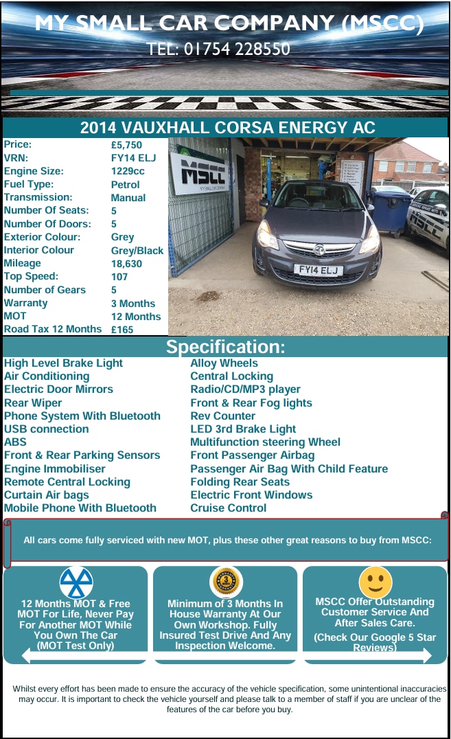 Used Vauxhall Corsa 2014 for sale - 76172486: Photo 17