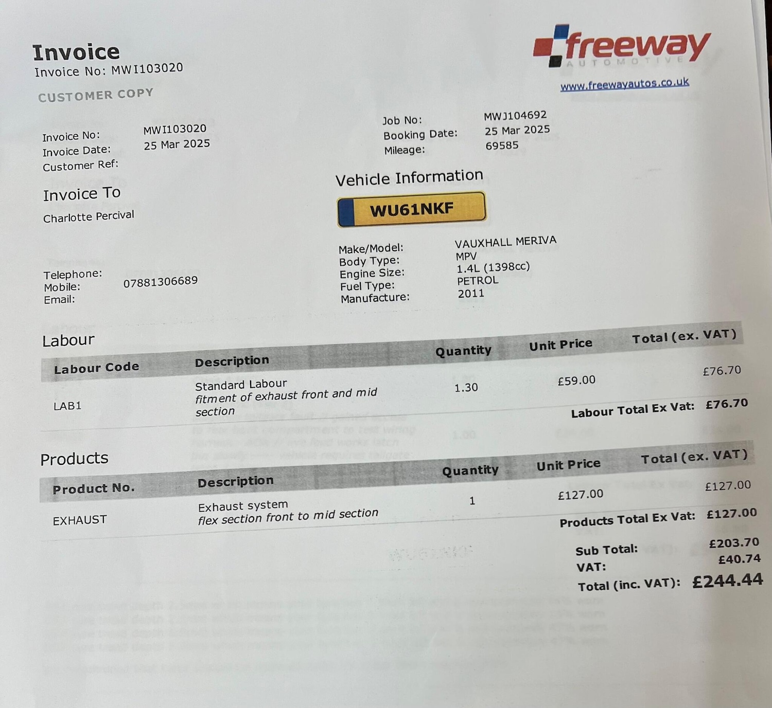 Used Vauxhall Meriva 2011 for sale - 77087822: Photo 24