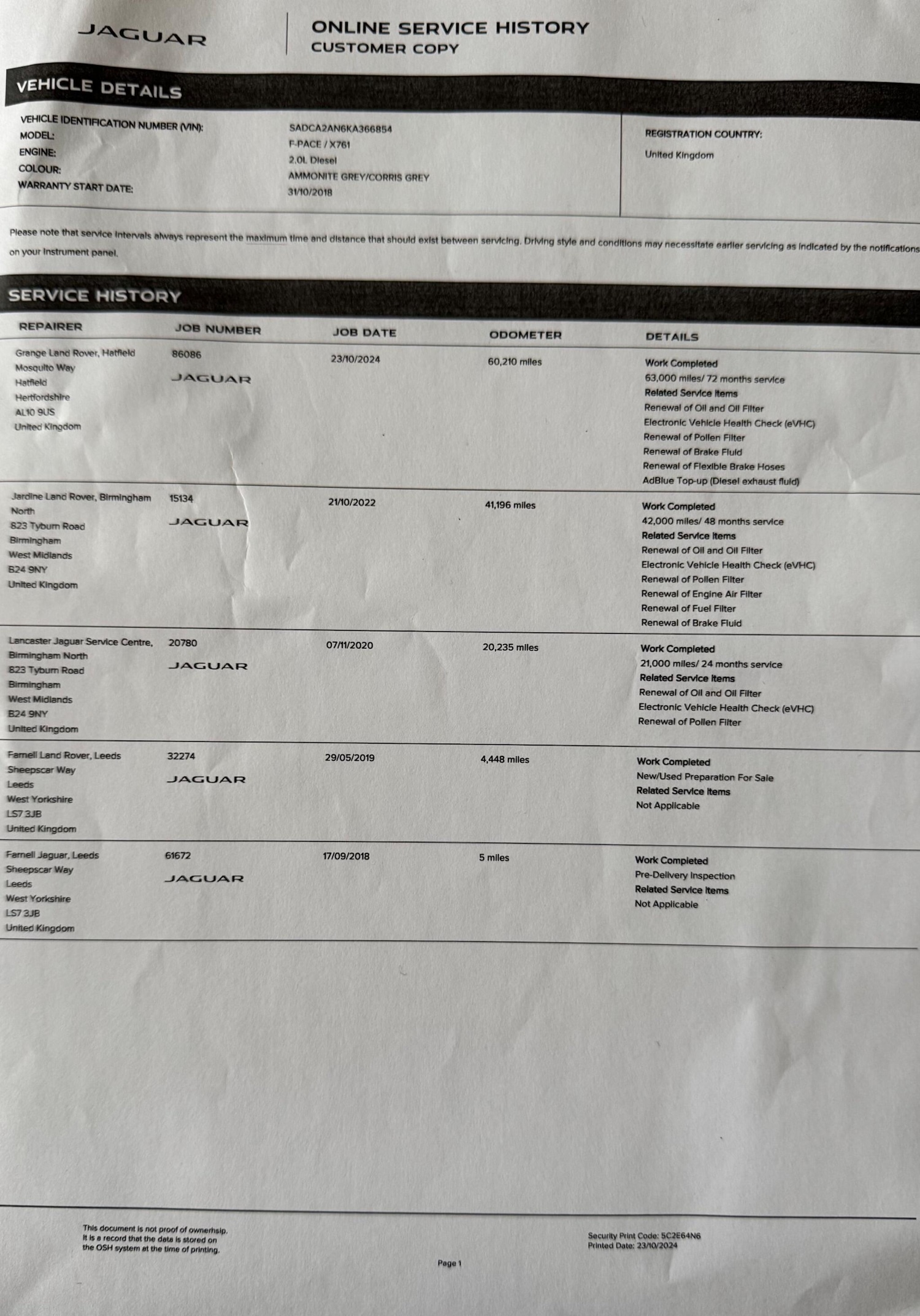 Used Jaguar F-Pace 2018 for sale - 77400736: Photo 34