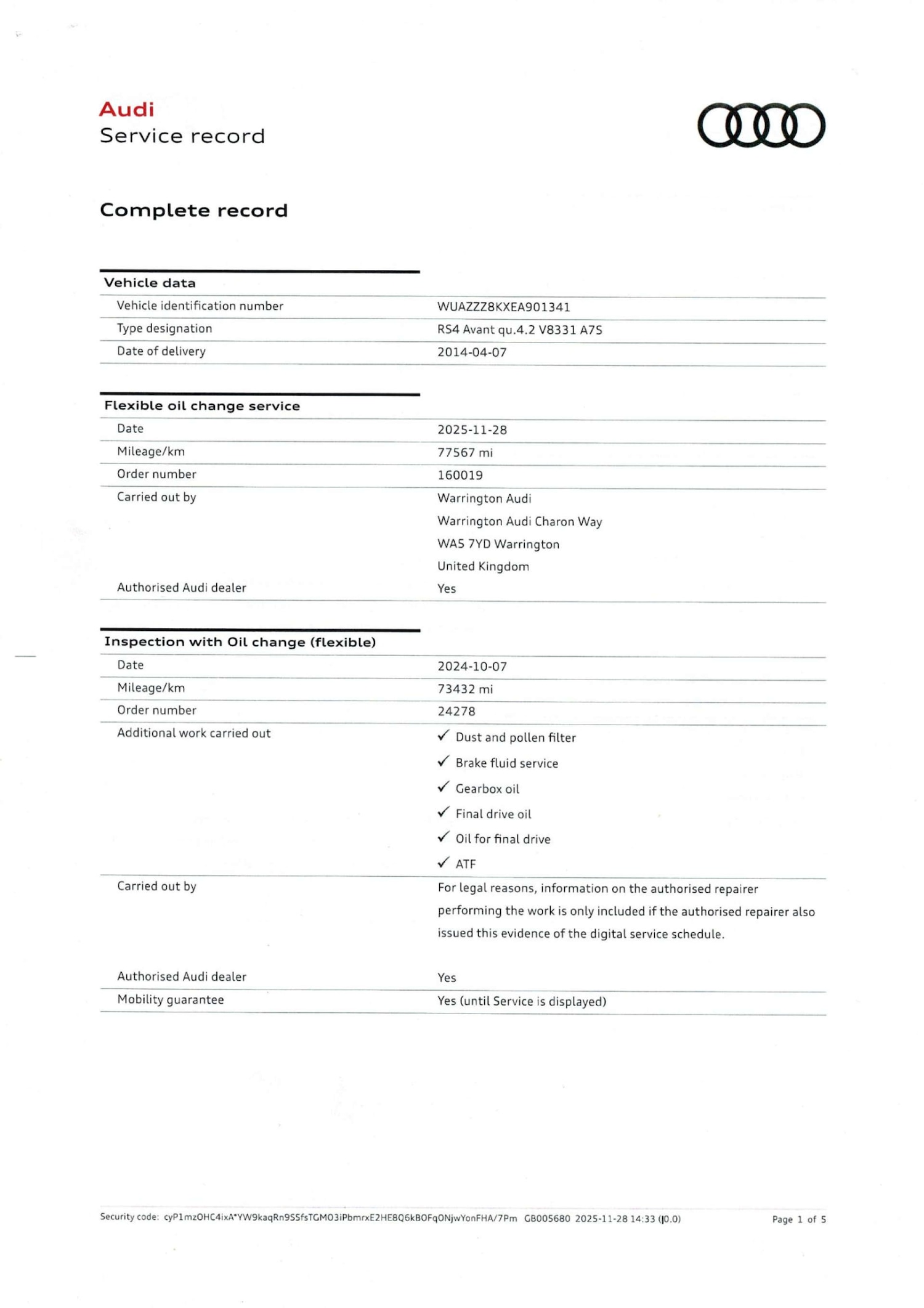 Used Audi RS4 2014 for sale - 77383426: Photo 13